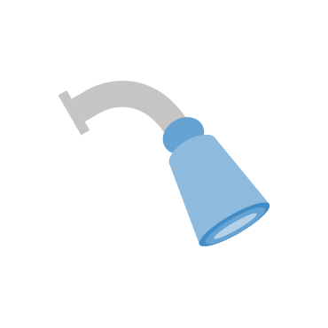 Pomme de douche d’ancienne génération avec un débit de 11 l/min installée en 1990 ou avant