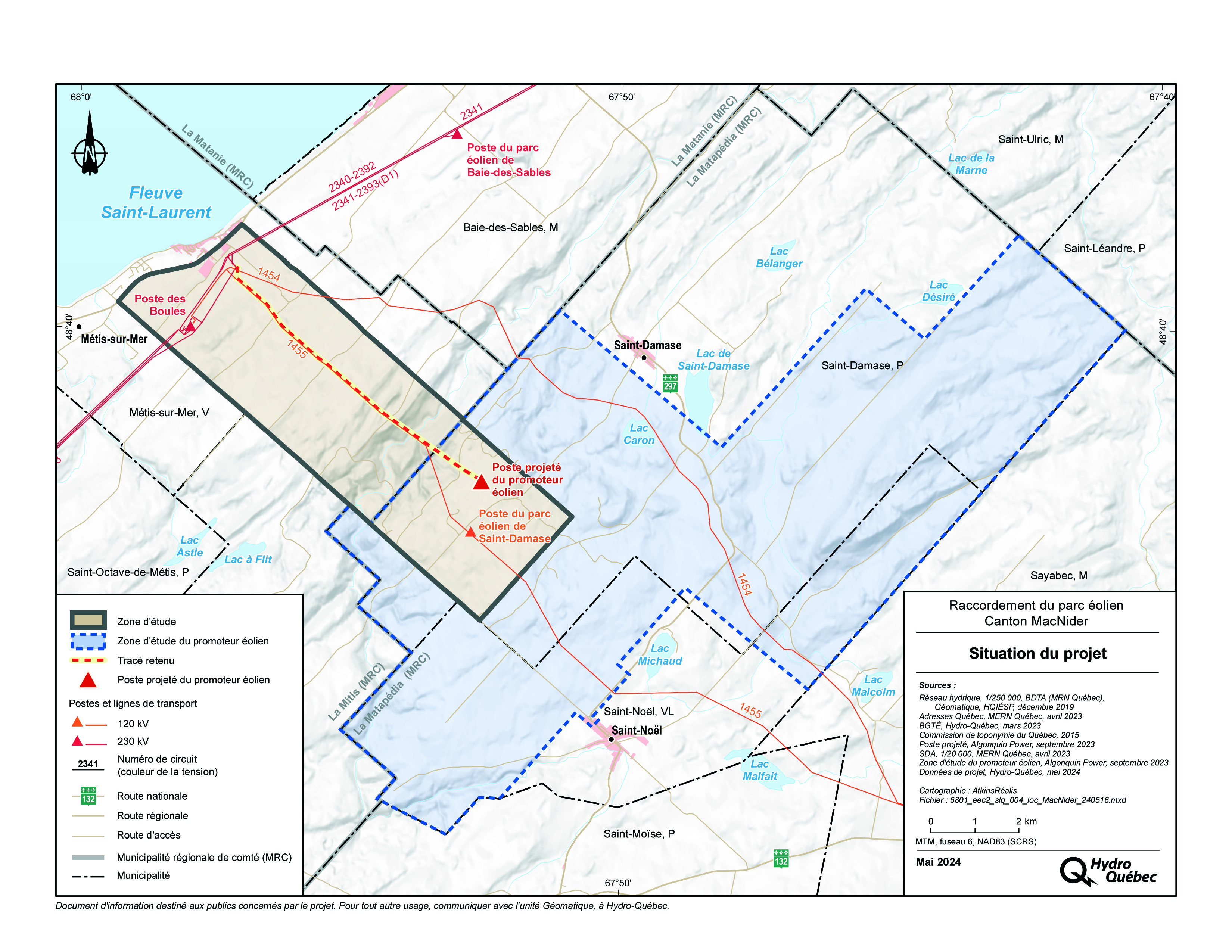 Cartes des emplacements des installations de production